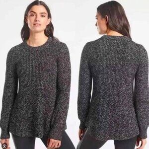Athleta Sierra Crewneck Sweater Black and White
